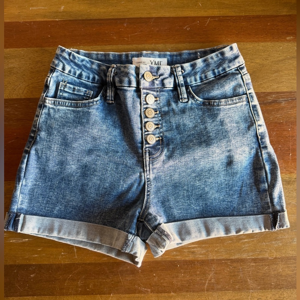 YMI Mid-wash Jean Shorts